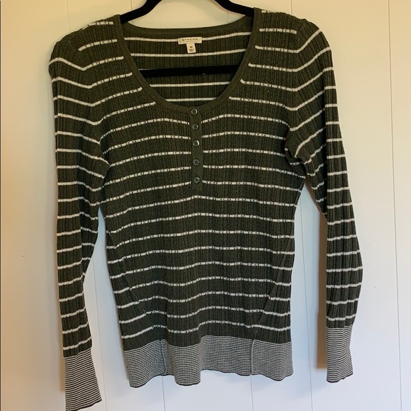 Women’s Sonoma Striped Green Sweater